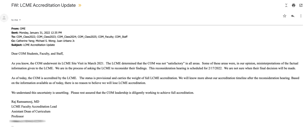 LCME Denies Full Accreditation for SDN